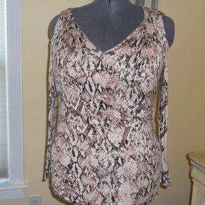 NWT Jennifer Lopez XL Snake Print Cold Shoulder L/S Tunic Top